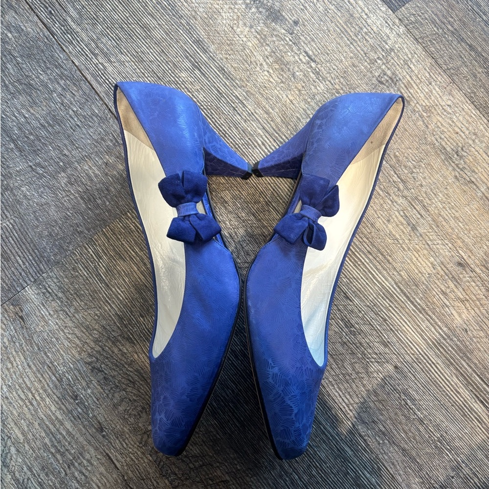 Pollini Royal Blue Heels with Bow eu 40